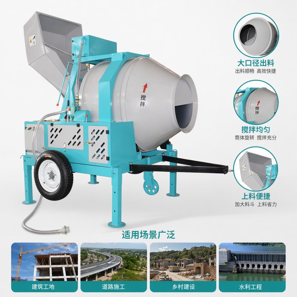 Blue concrete mixer, household small electric mixer, 30L, quiet and highly efficient