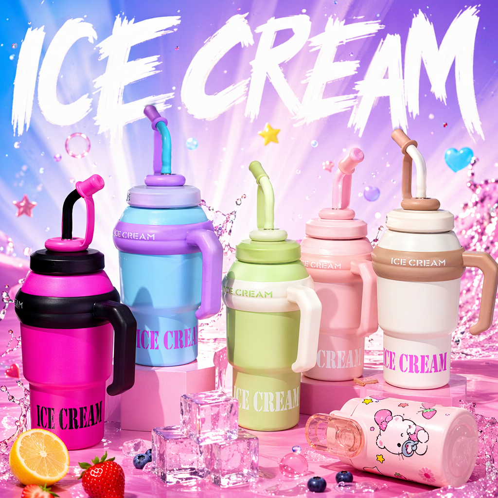 Colorful insulated cup, stainless steel vacuum insulated portable water cup, fashionable and simple design Specification image