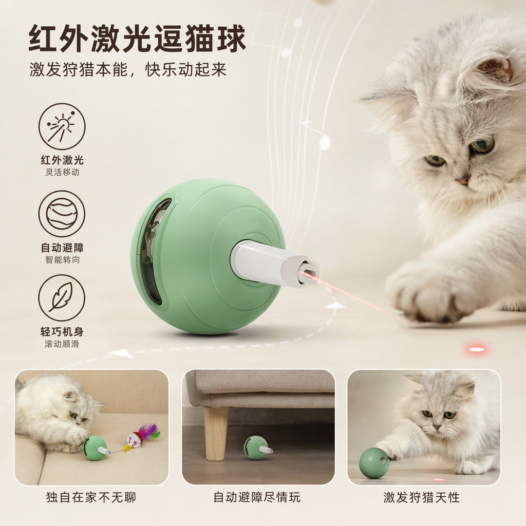 Cat and dog pet dodgeball toy box interactive educational laser ball
