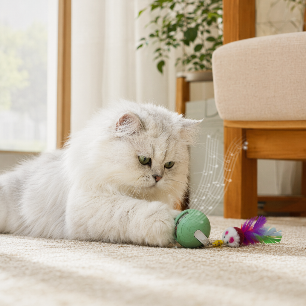 Cat and dog pet dodgeball toy box interactive educational laser ball details Picture