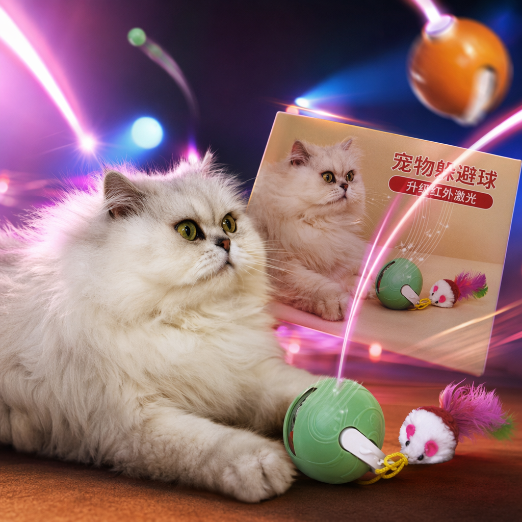 Cat and dog pet dodgeball toy box interactive educational laser ball Specification image