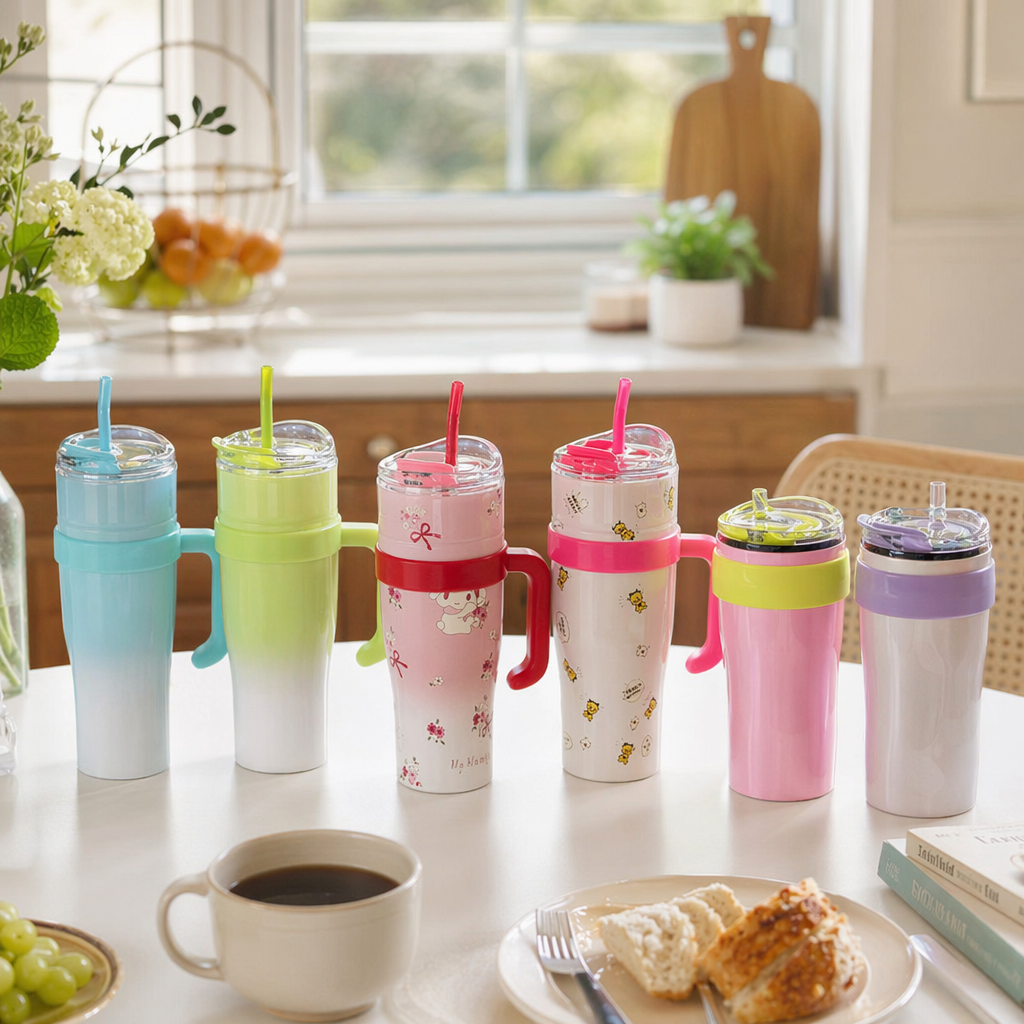Color insulated cup, 304 stainless steel vacuum layer, 500ml large capacity, portable for outdoor use details Picture