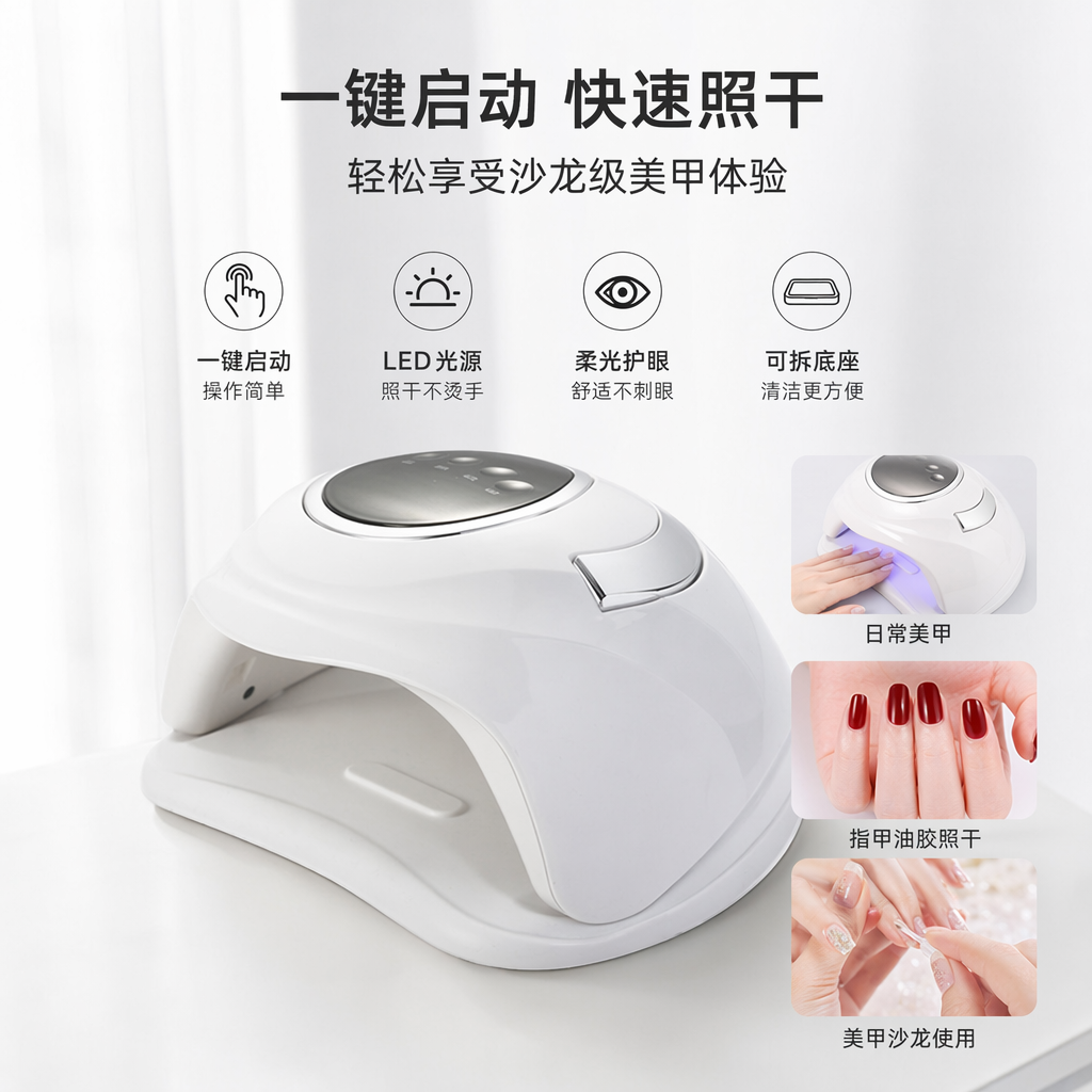 白色可拆卸底座美甲灯 UVLED光疗灯指甲烘干机