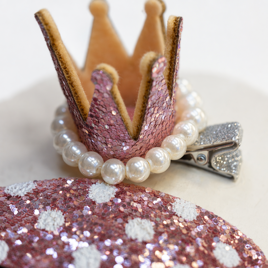 Pink sequined crown hairpin wavy sequined hairpin sweet girl headwear Application Scenario
