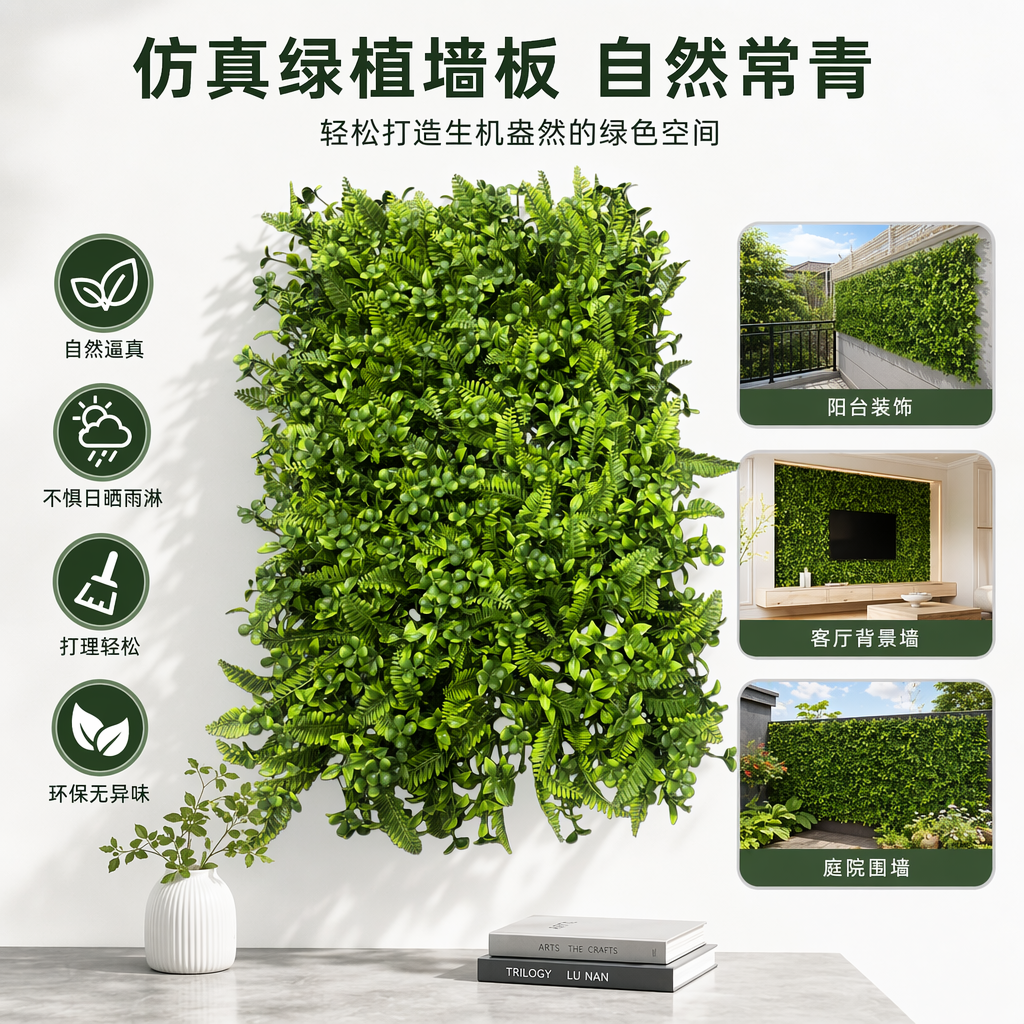 绿色人造植物墙 室内装饰仿真绿植墙花园背景墙