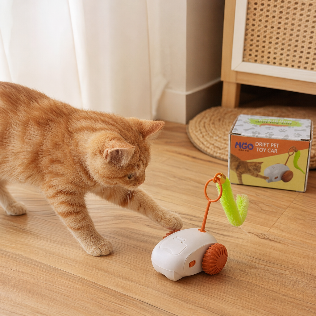 Cat Self-entertainment drifting car, pet toy, interactive toy for cats, also suitable for dogs details Picture