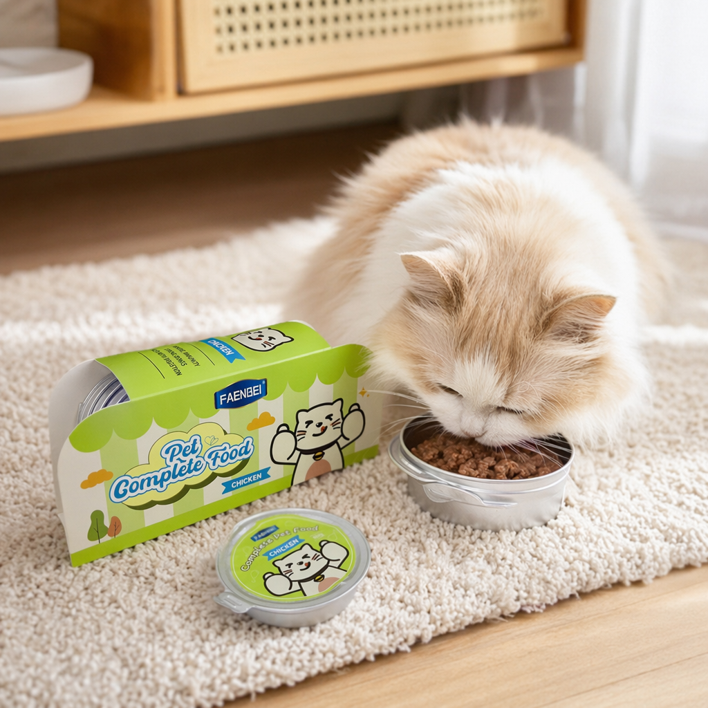 Green packaging box cat canned food, staple food-grade, grain-free, high-meat cat wet food details Picture