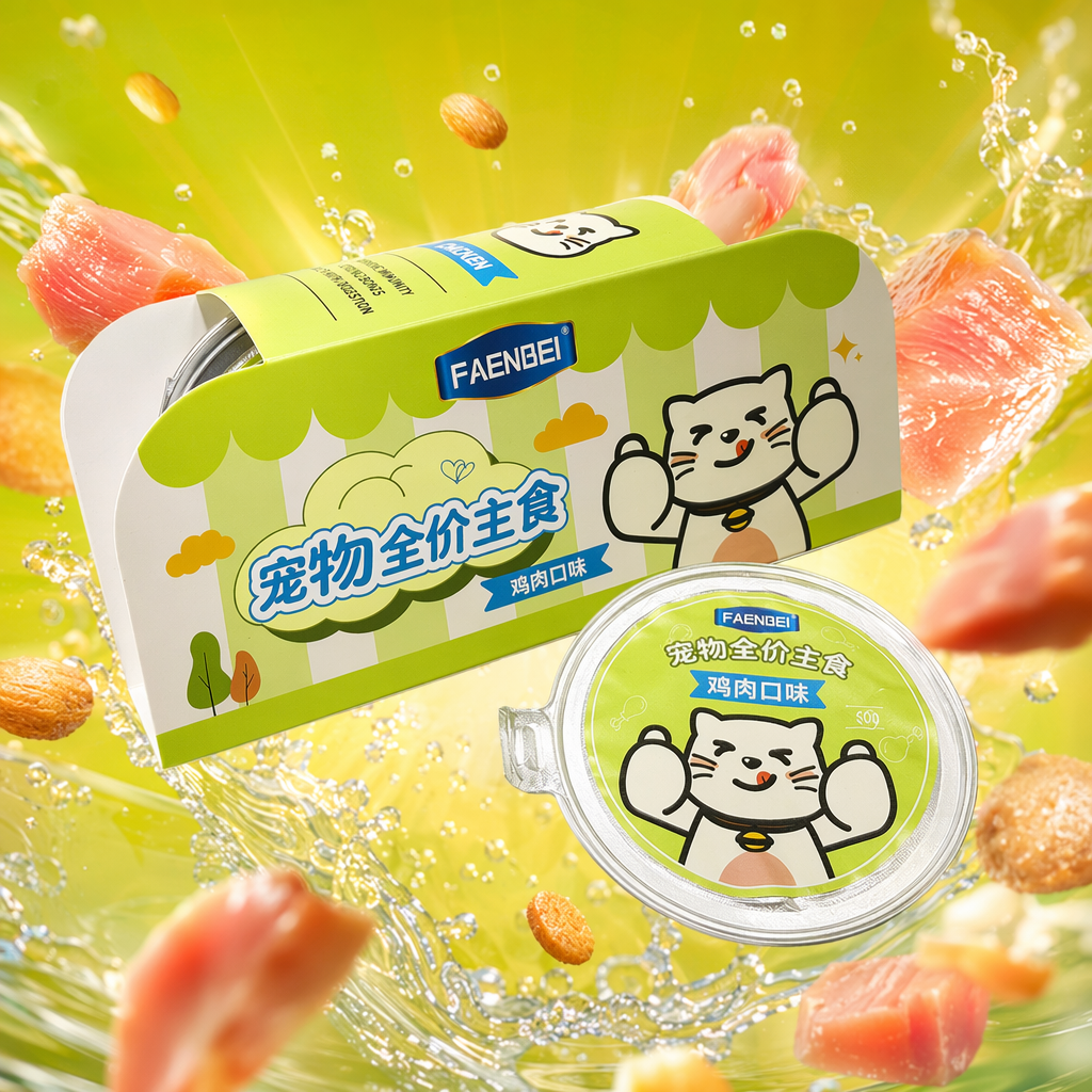 Green packaging box cat canned food, staple food-grade, grain-free, high-meat cat wet food Specification image