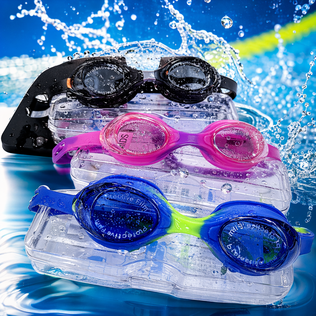 The anti-fog and waterproof silicone of the colored swimming goggles fits comfortably and is suitable for both men and women Specification image