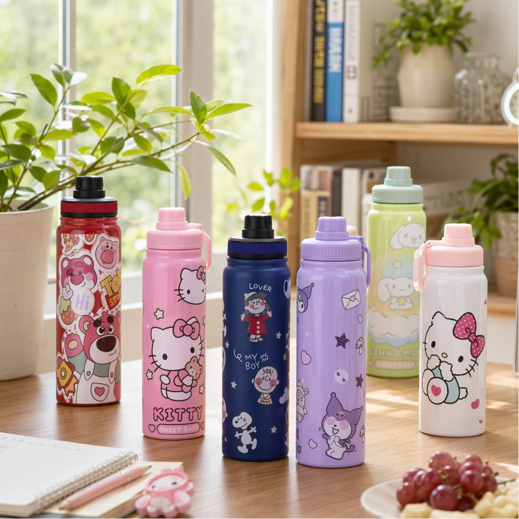 Colorful cartoon water cup, children's cute pattern insulated cup 350ml details Picture