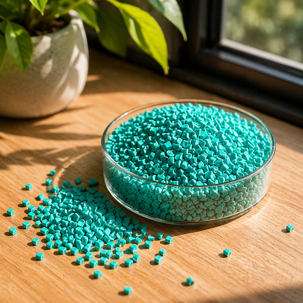 Greenish-blue granular natural plant essence bath salt details Picture