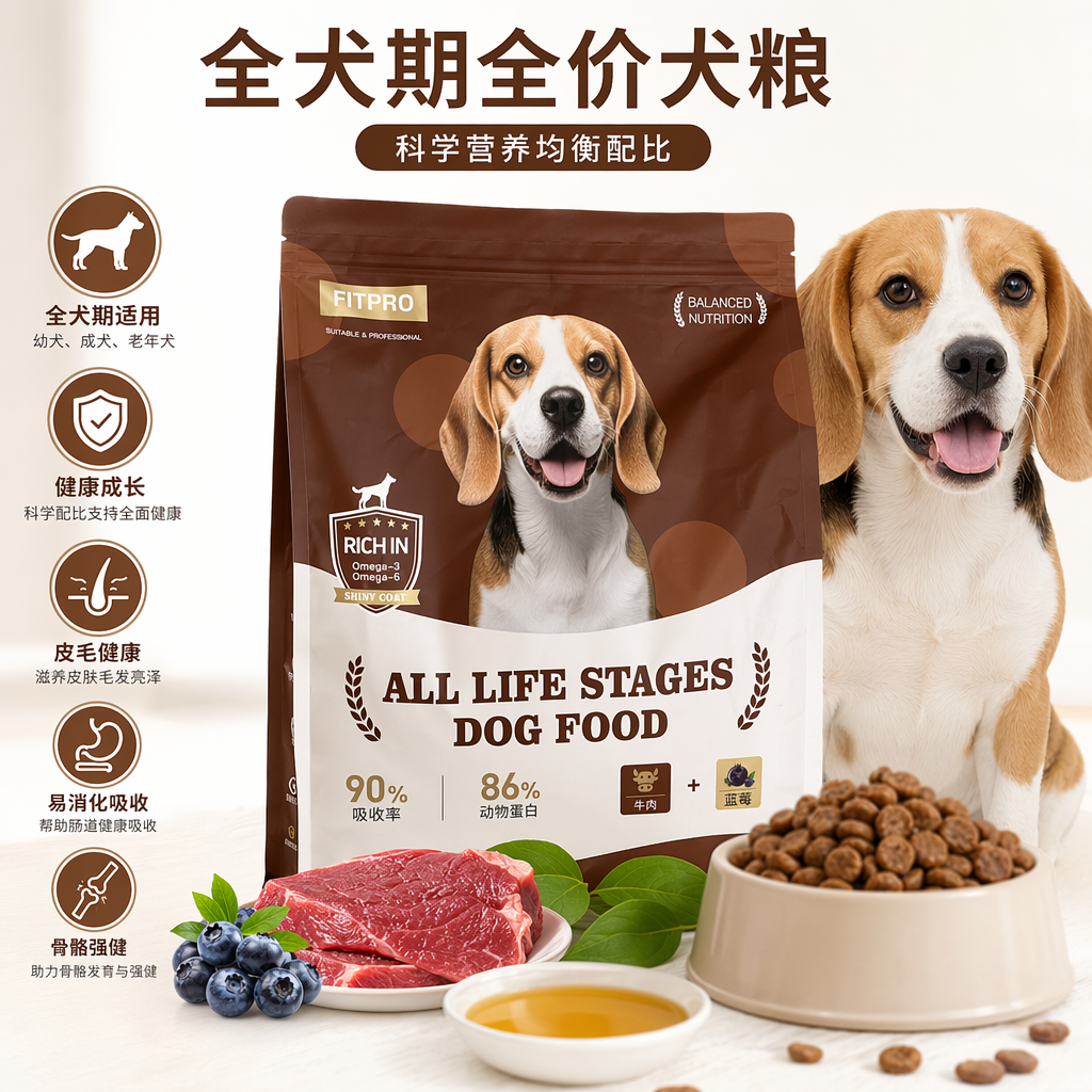 跨境狗粮天然无谷成犬专用高蛋白营养均衡