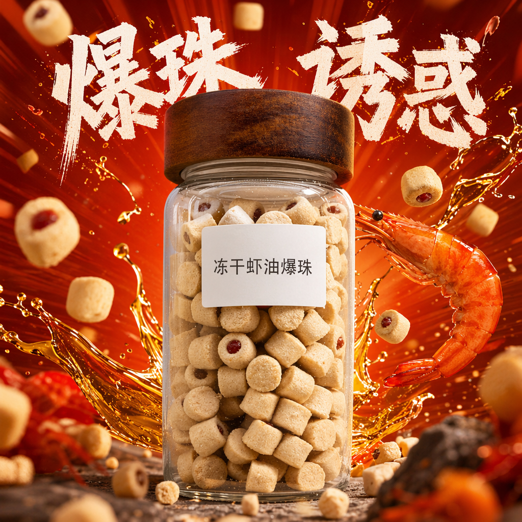 Transparent glass canned freeze-dried shrimp oil with popping beads, food-grade sealed preservation, portable Specification image