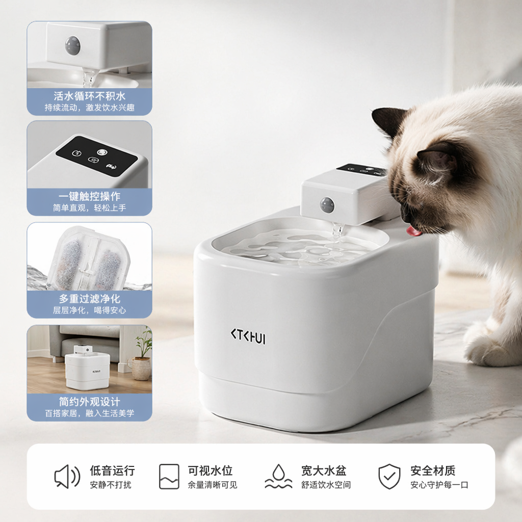 白色自动饮水机家用静音节能台式智能恒温直饮机图