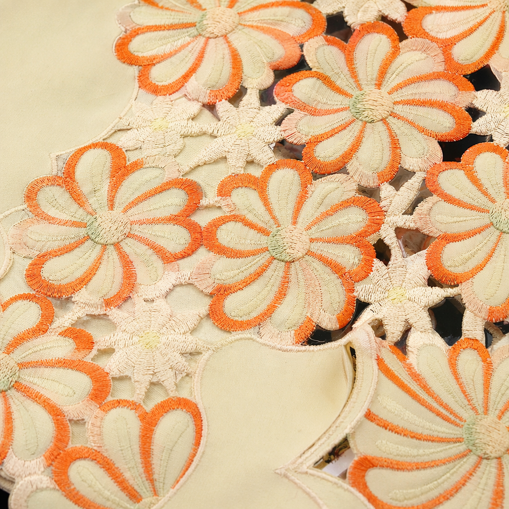 Yellow flower-embroidered tablecloth, a Nordic-style home decoration, can be used for refrigerators, washing machines, TVS, sofas, and backrest towels Application Scenario