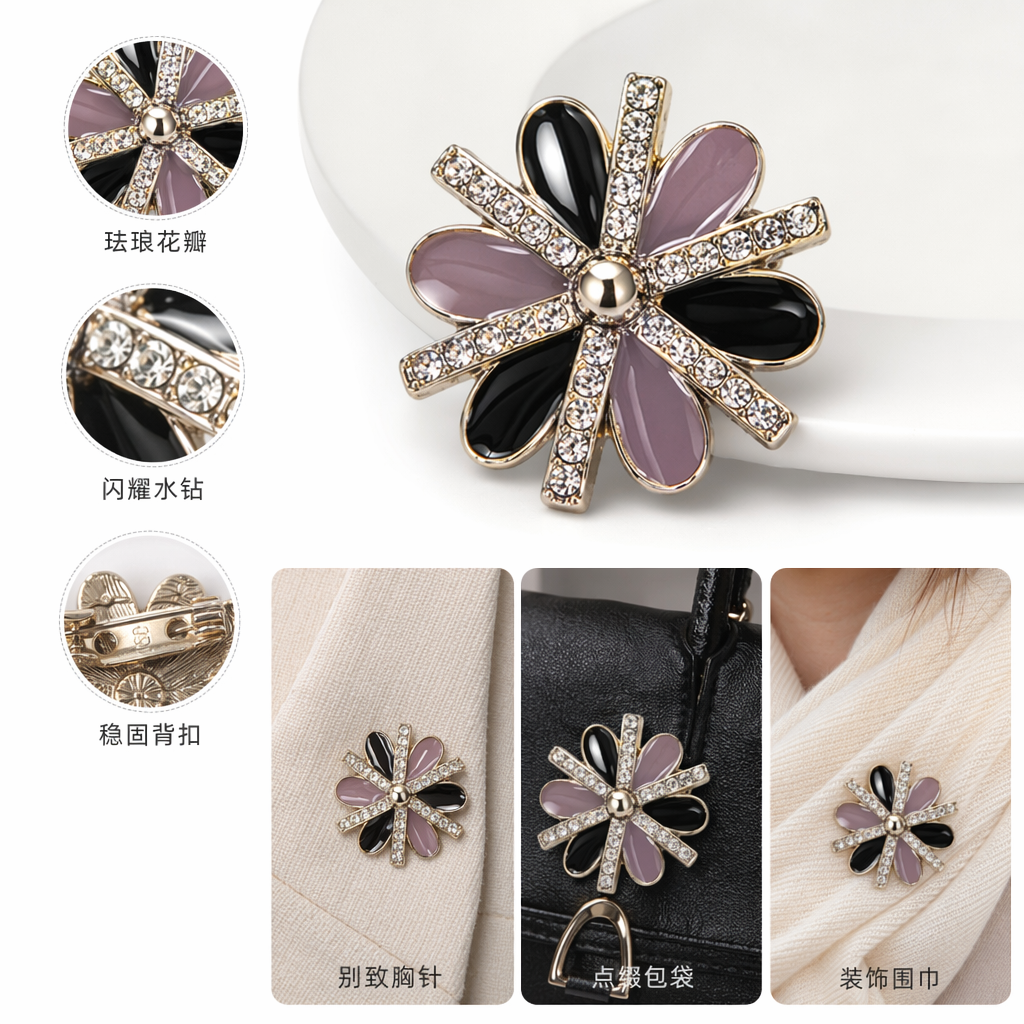 彩色花朵造型饰品 仿真立体花瓣耳饰项链套装