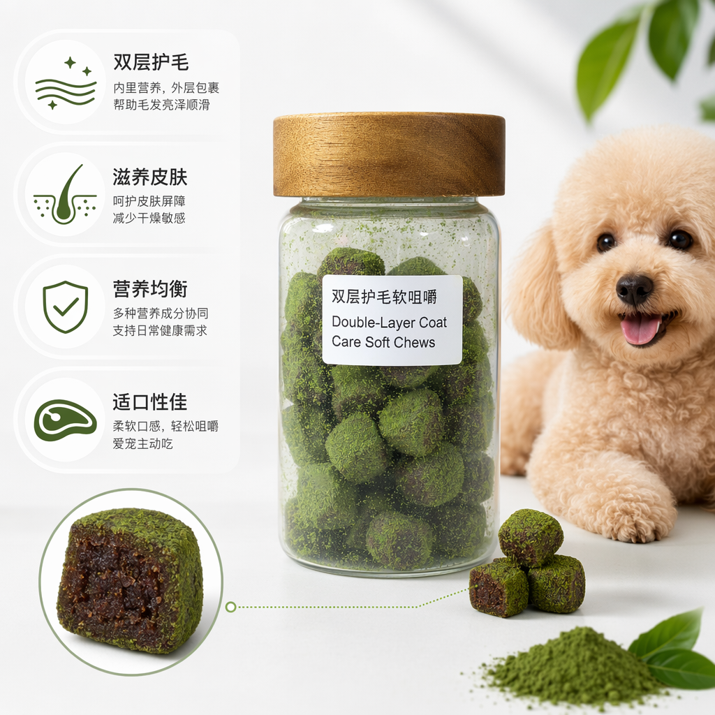 A transparent glass jar with a wooden lid provides double-layer protection for soft and chewy snacks