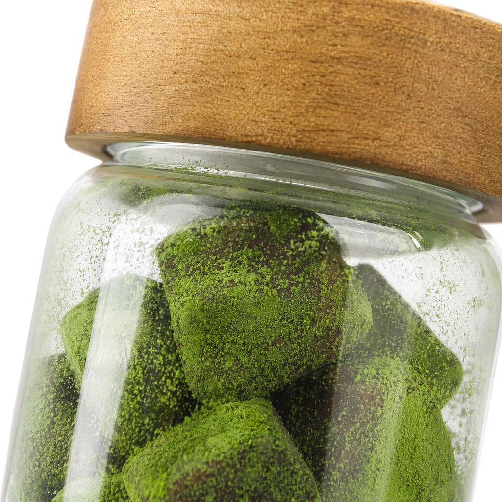 A transparent glass jar with a wooden lid provides double-layer protection for soft and chewy snacks Application Scenario