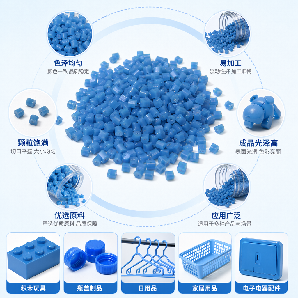 蓝色塑料颗粒 工业级PP聚丙烯原料 2-3mm粒径 可定制颜色