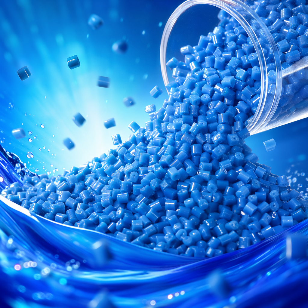 Blue plastic particles, industrial-grade PP polypropylene raw materials, 2-3mm particle size, customizable color Specification image