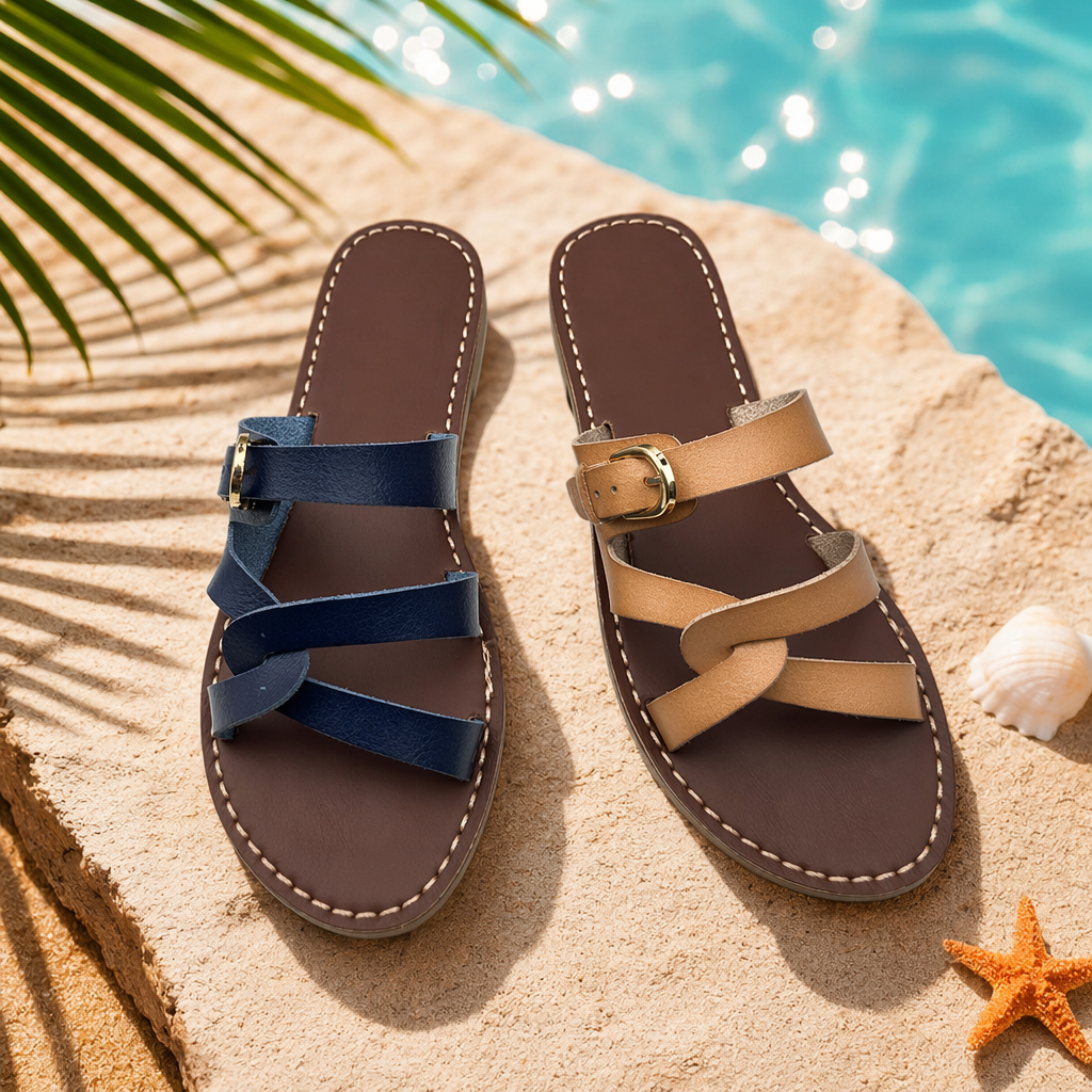 Brown sandals are breathable and anti-slip flat casual shoes for women in summer Specification image