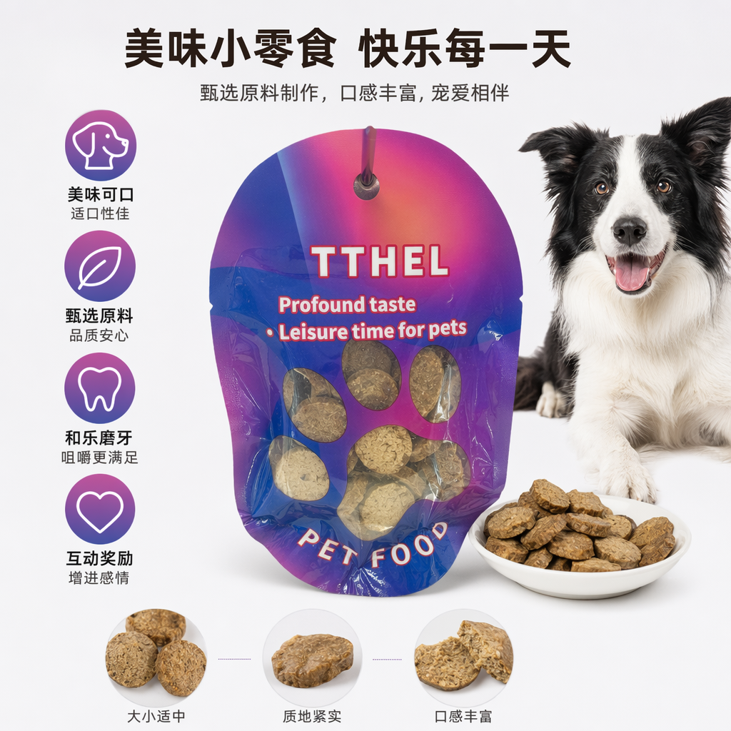 彩色渐变包装袋宠物零食猫咪狗狗磨牙洁齿健康零食