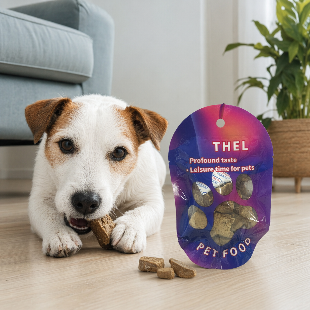 Colorful gradient packaging bags for pet snacks, healthy snacks for teeth grinding and cleaning for cats and dogs details Picture