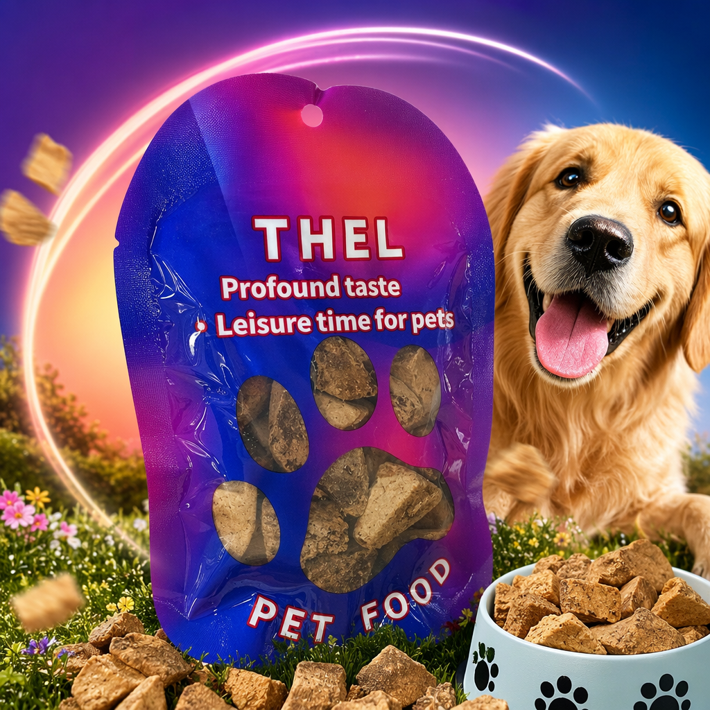 Colorful gradient packaging bags for pet snacks, healthy snacks for teeth grinding and cleaning for cats and dogs Specification image