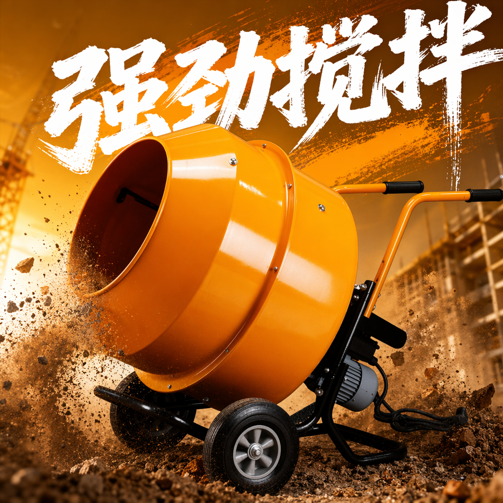 Orange cement mixer, household small concrete mixer, 30L, power 1.5kw Specification image