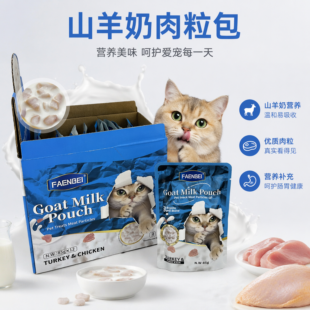 蓝色猫粮包装袋 宠物食品密封防潮保鲜袋 大容量可封口