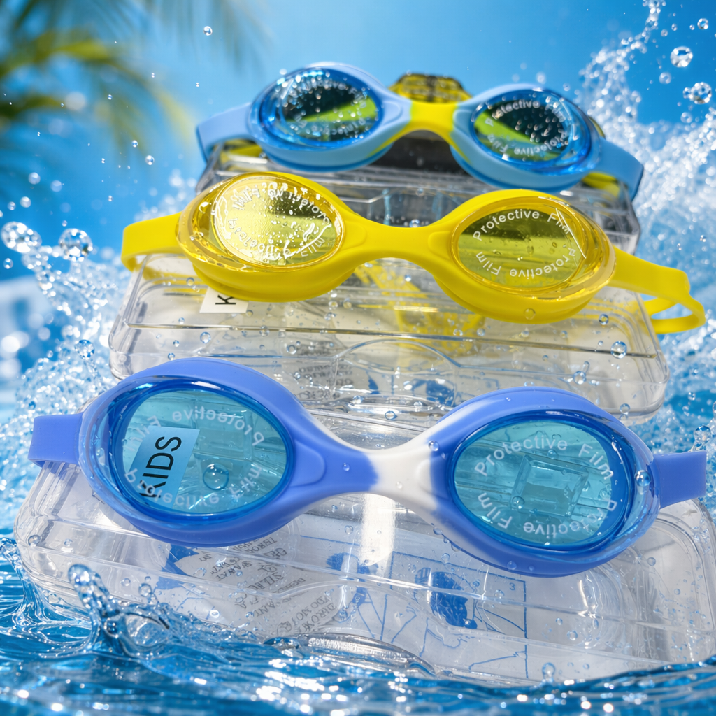 Colorful children's swimming goggles, anti-fog silicone, comfortable and snug swimming goggles for boys and girls Specification image