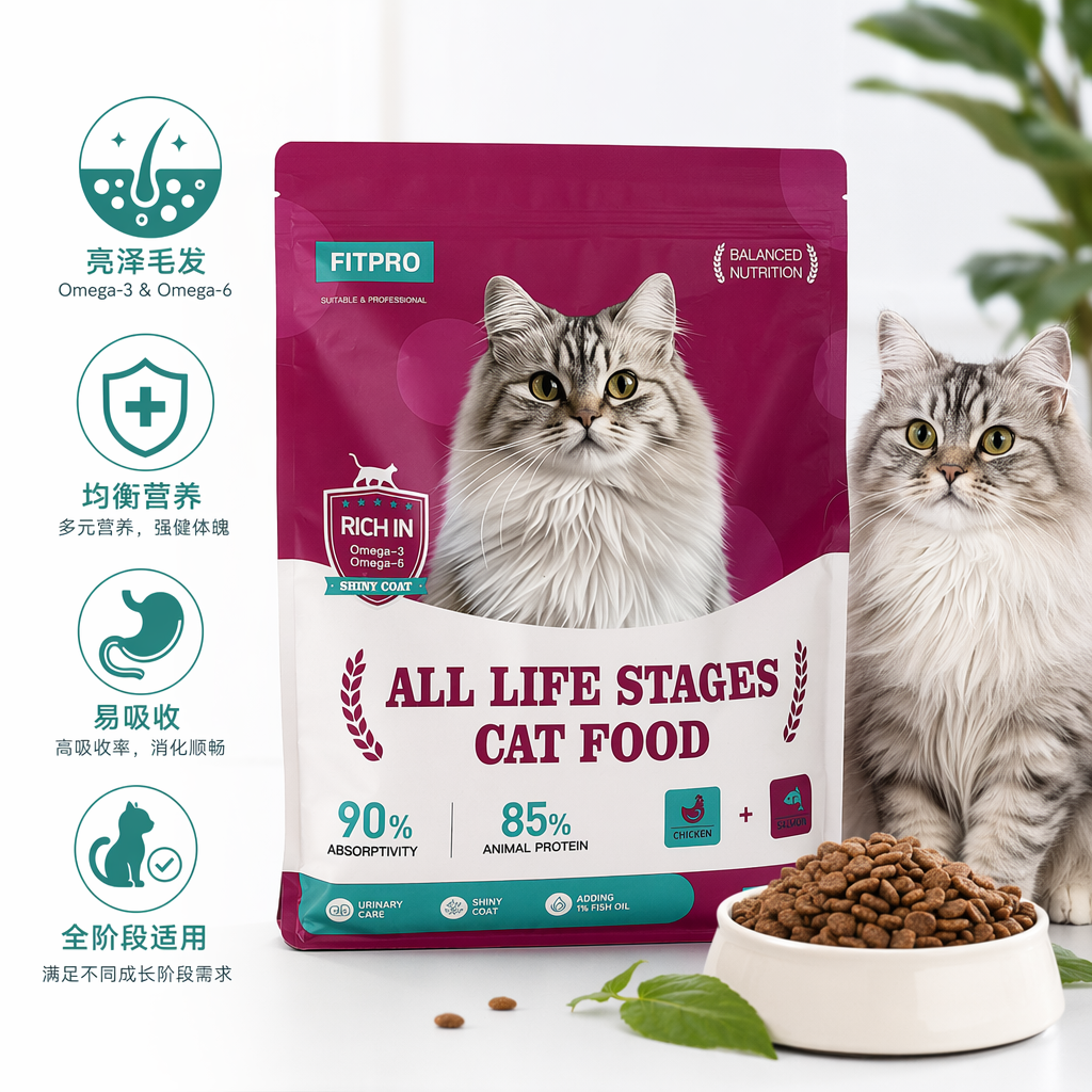 跨境猫粮天然无谷成猫专用高蛋白营养猫食