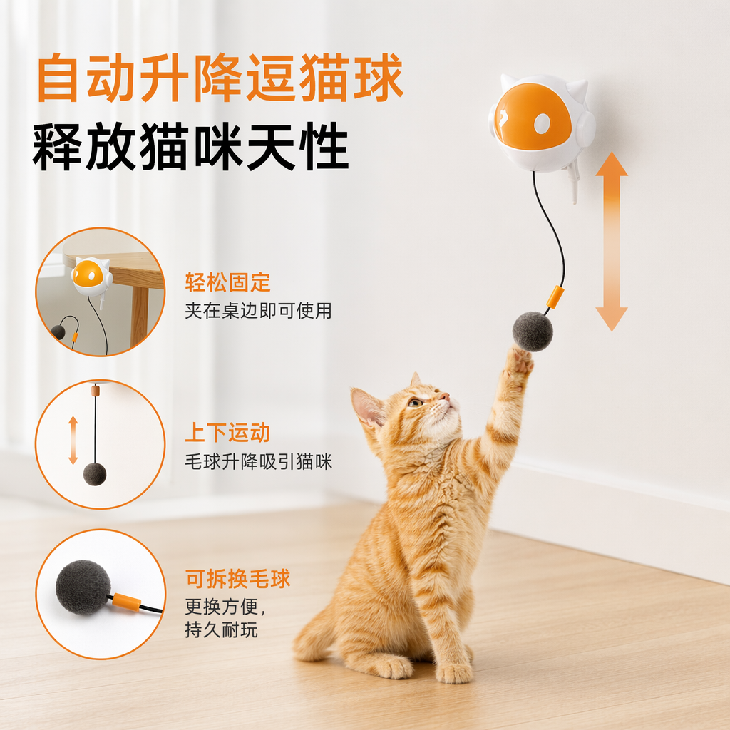 自动升降逗猫球宠物玩具猫咪专用逗猫玩具狗狗通用宠物用品图