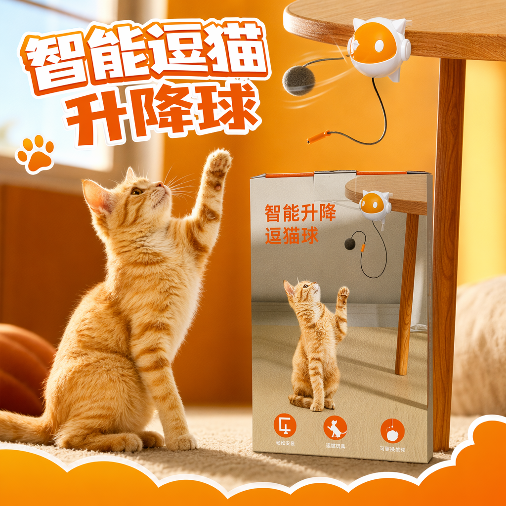 自动升降逗猫球宠物玩具猫咪专用逗猫玩具狗狗通用宠物用品细节图