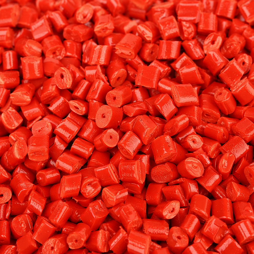 Red granular plastic raw material, food-grade PP injection molding special granular material, 25kg per bag Application Scenario