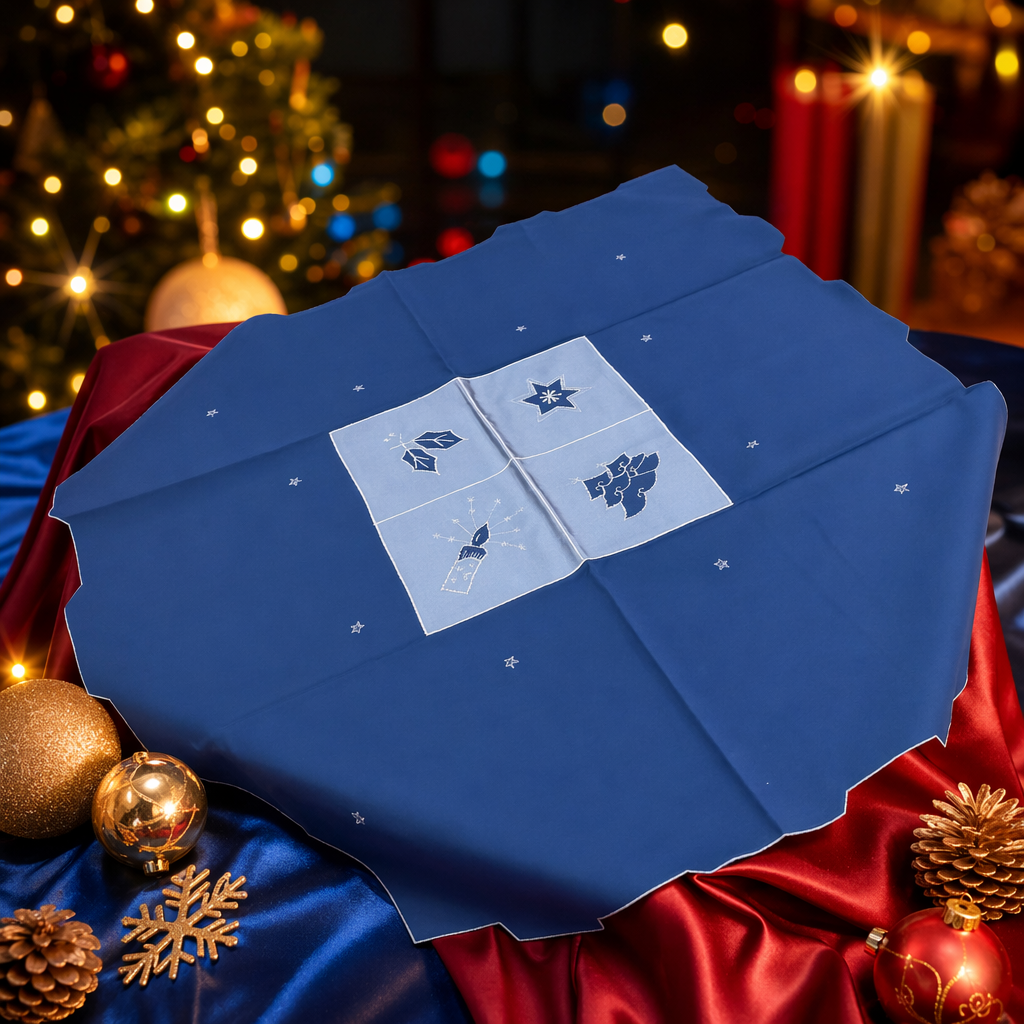 Blue tablecloths, tablecloths and placemats are for use in the living room and kitchen Specification image