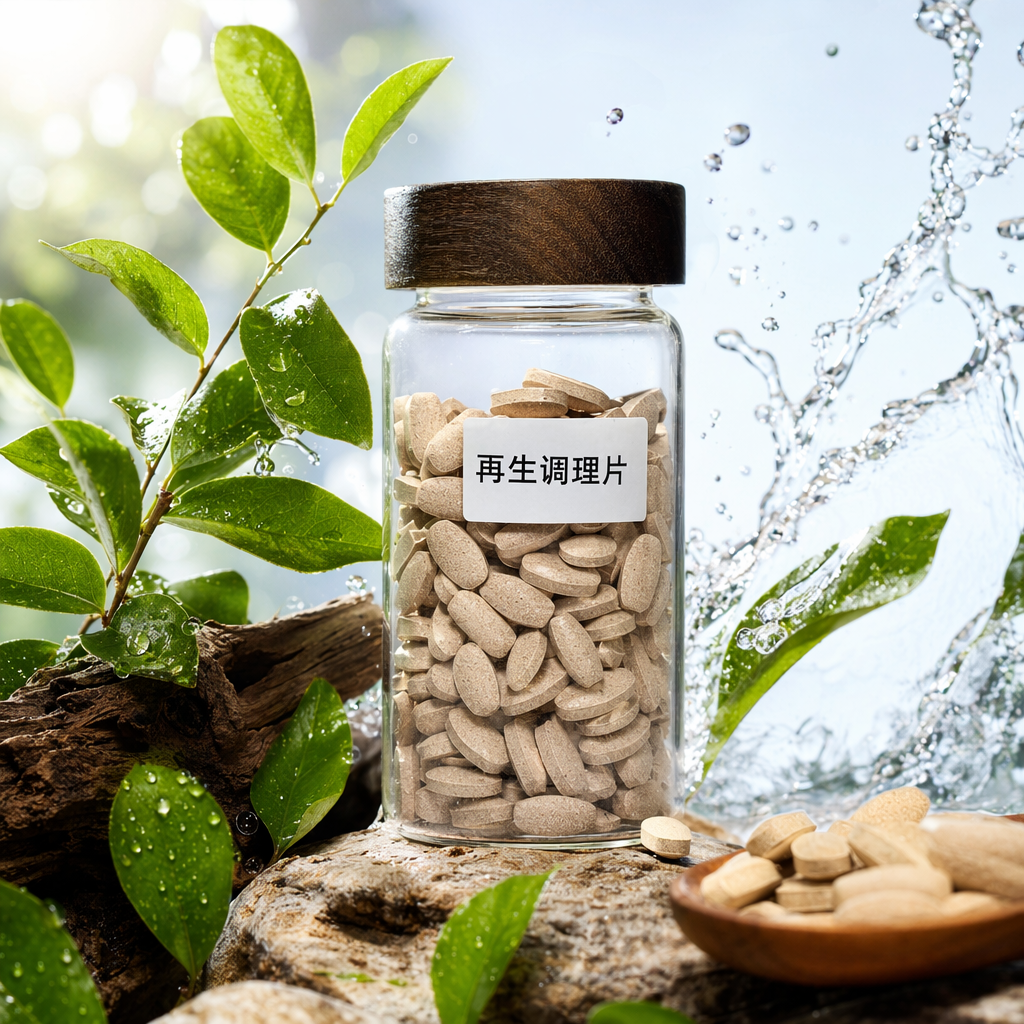 Transparent glass bottle recycled conditioning tablets are environmentally friendly and reusable for home cleaning and care Specification image