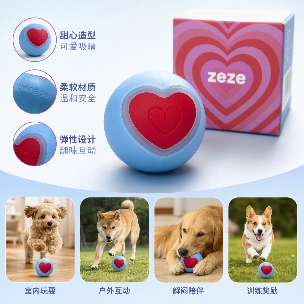 蓝色心形装饰摆件创意家居用品