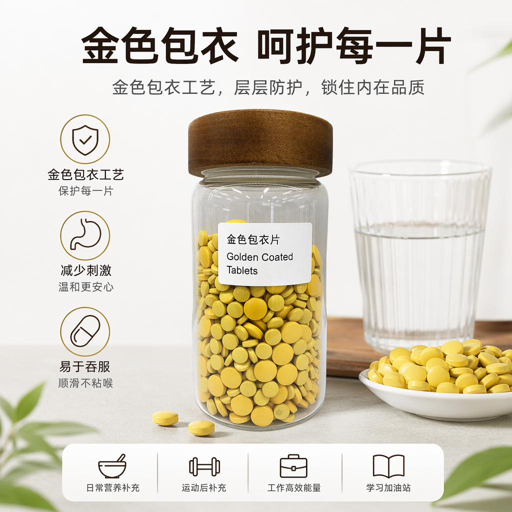 透明玻璃罐配金色包衣片 实验室级密封防氧化储存装图
