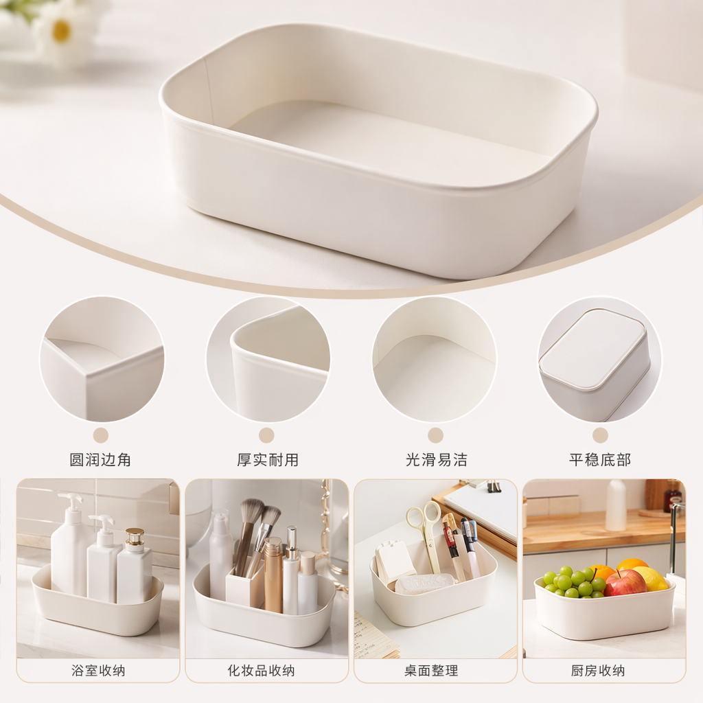 白色方形纸碗 一次性环保餐盒 家用宴会烘焙盛装用品