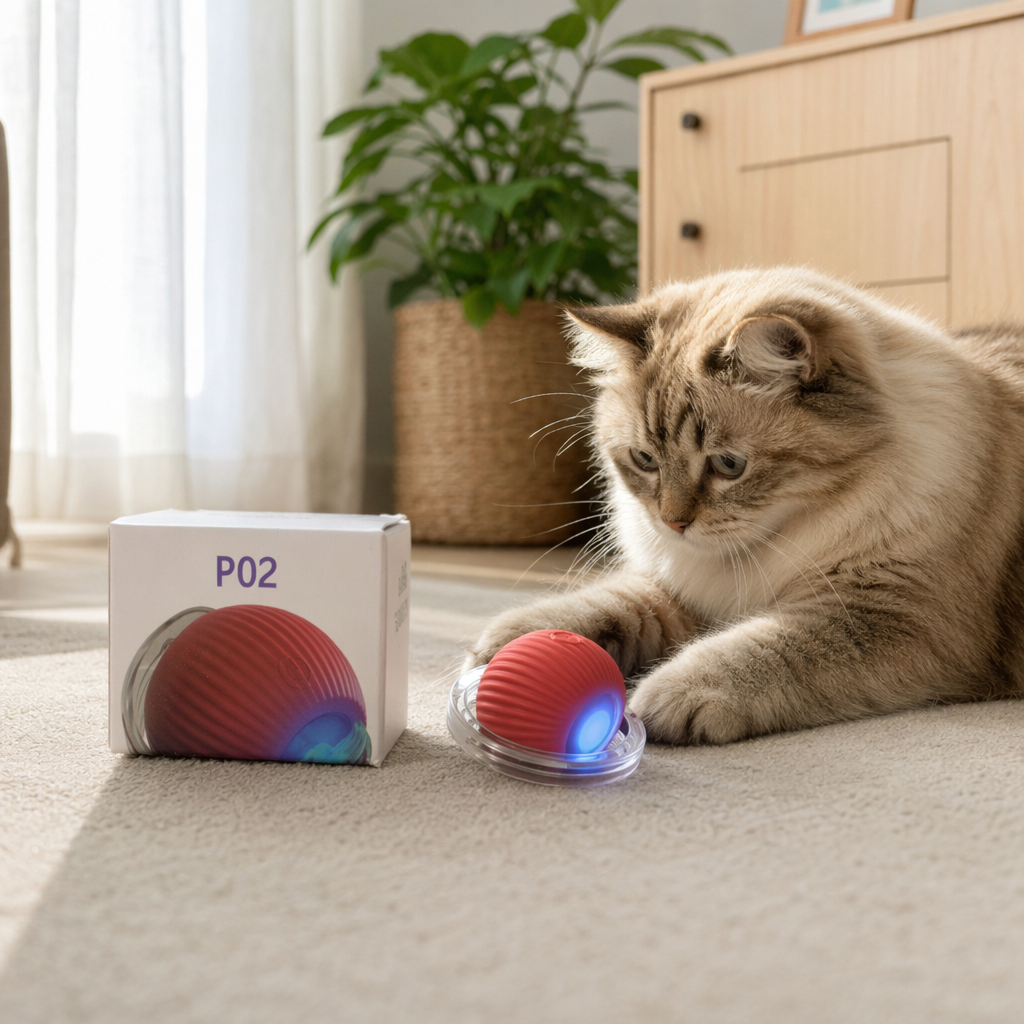P02 Rolling Ball Pet Toys: Special feather type for cats, also suitable for dogs to play with. Pet supplies details Picture