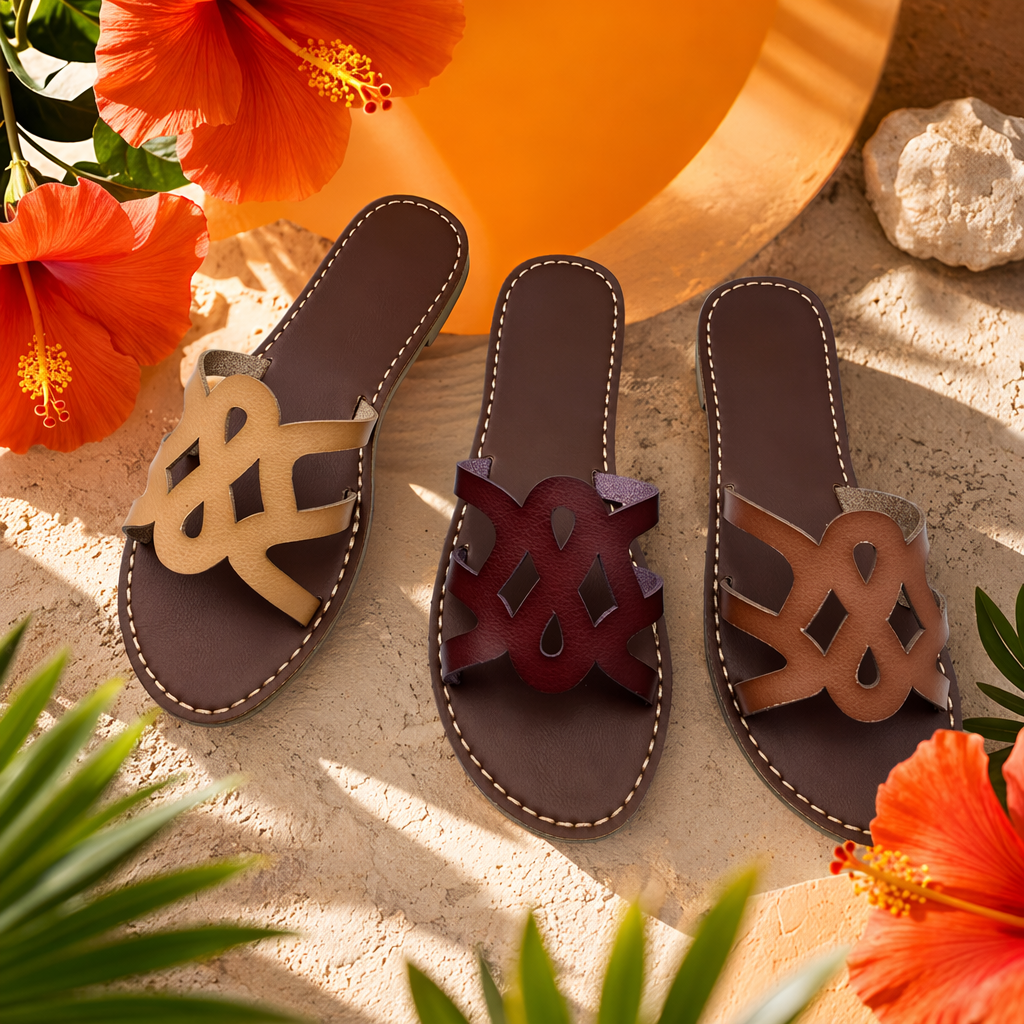 The women's cool flip-flops with a Middle Eastern style are comfortable and breathable Specification image