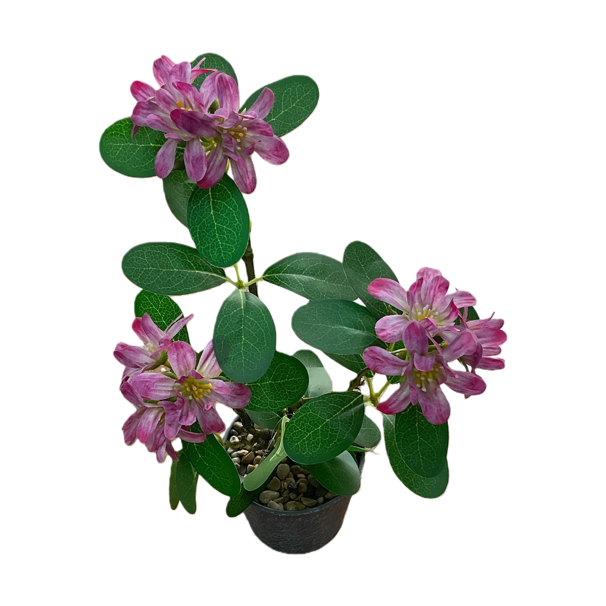 Pink flower and green leaf potted plants for indoor decoration, small living room and balcony green plants, artificial green plants Item Picture
