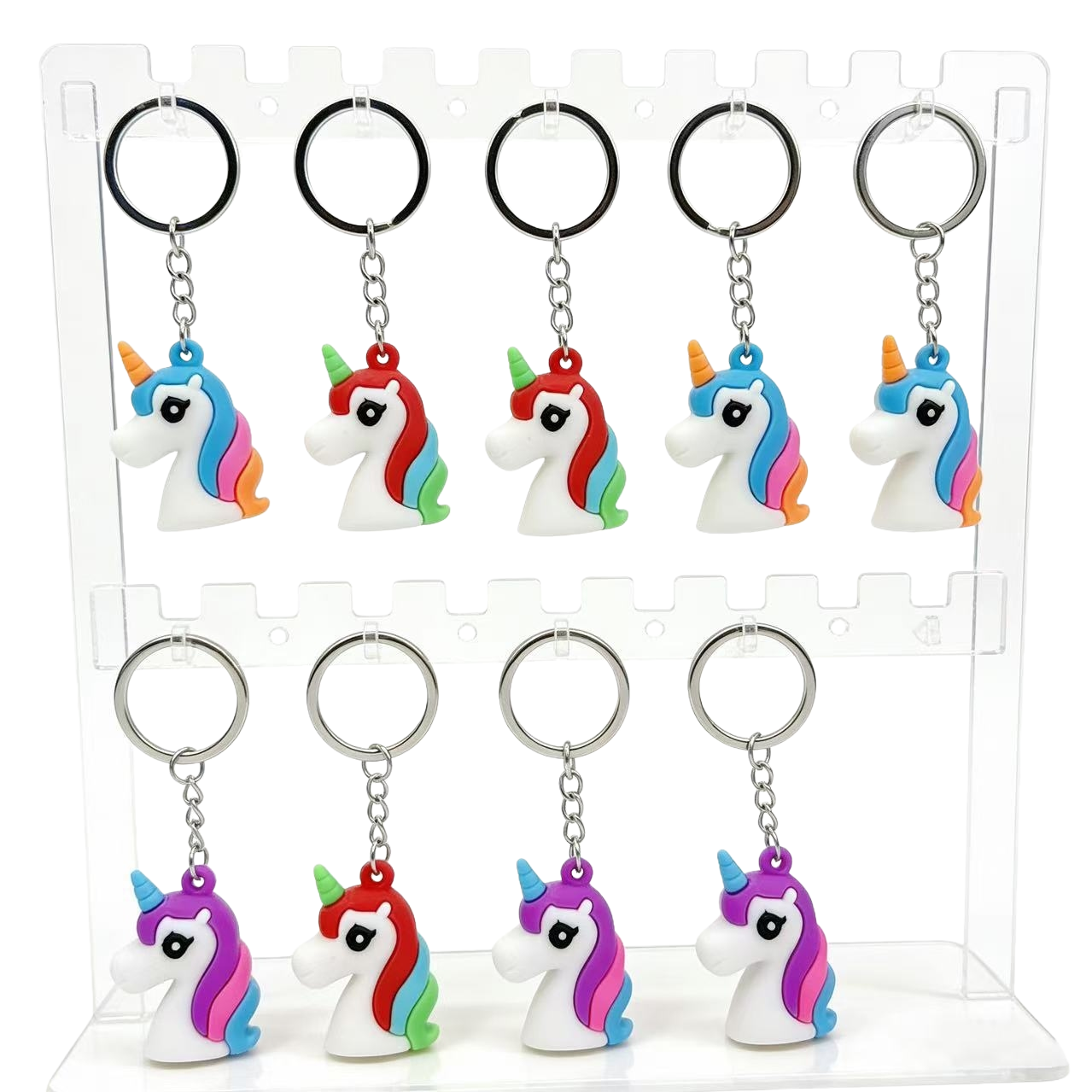 Colorful unicorn keychain, cute plush pendant, girls' bag decoration Item Picture