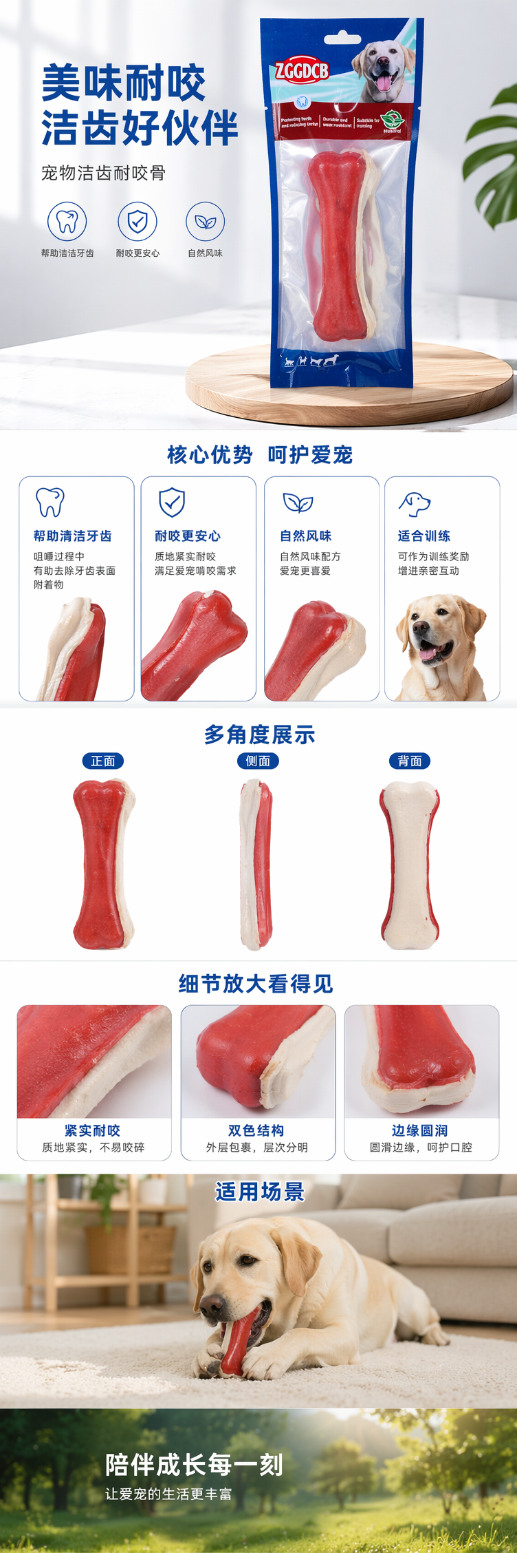 宠物磨牙双色压骨 pic 1