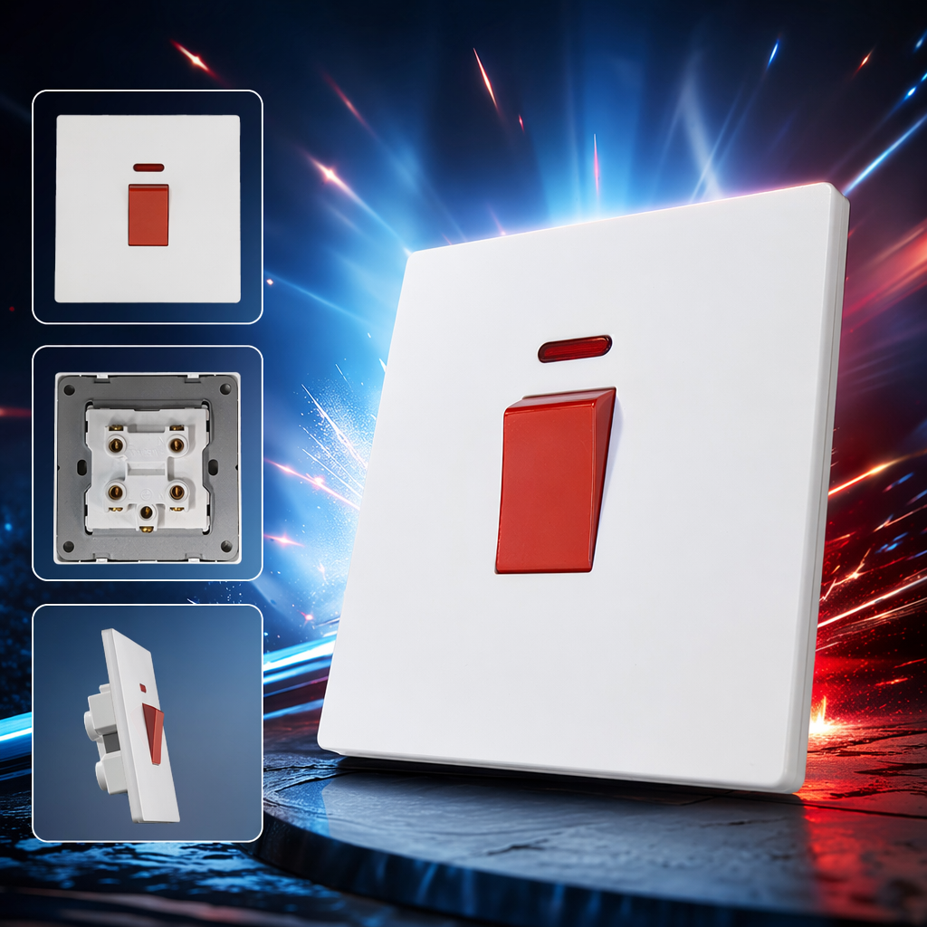 T2 White 20A wall switch for home use, simple and modern, exclusively for export Specification image