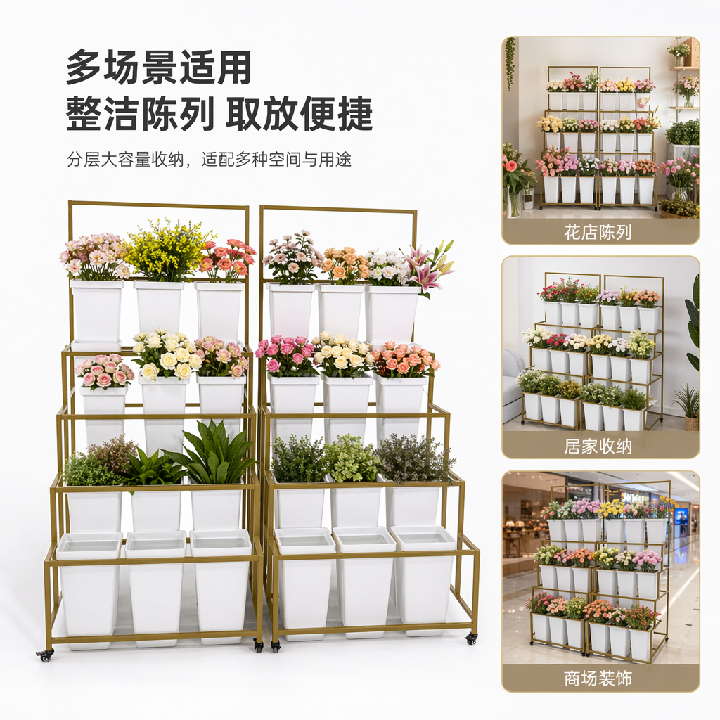 金色框架白色储物箱家用收纳整理箱简约北欧风