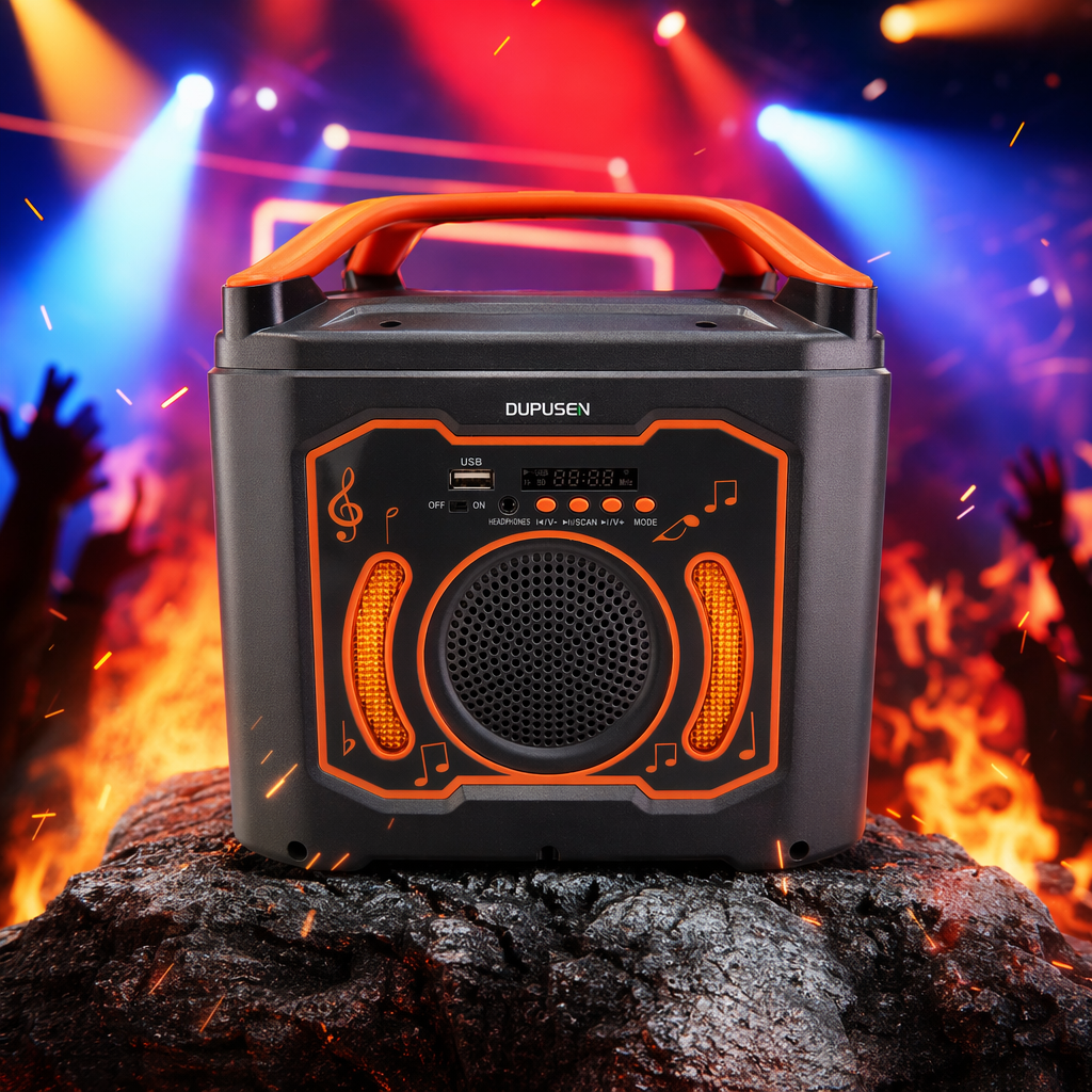 Gray-orange portable Bluetooth speaker, waterproof mini outdoor home rechargeable Specification image