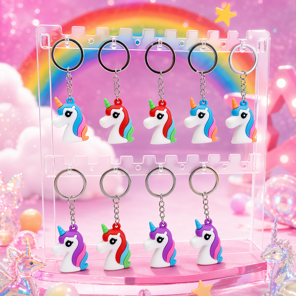 Colorful unicorn keychain, cute plush pendant, girls' bag decoration Specification image