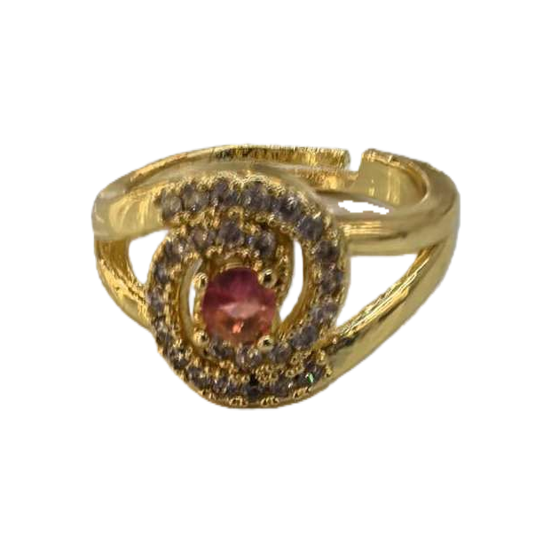 Golden spiral zircon diamond ring, a fashionable, simple and versatile ring for women Item Picture